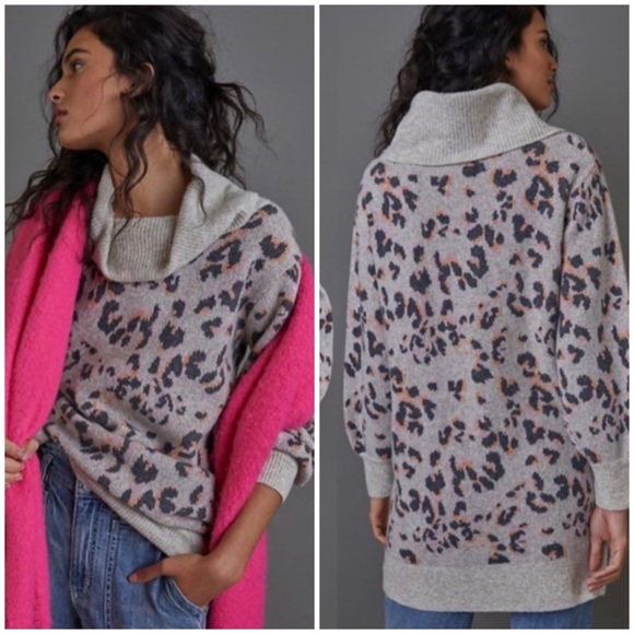 Anthropologie Emmy Cowl Neck Tunic Sweater M - Picture 10 of 14